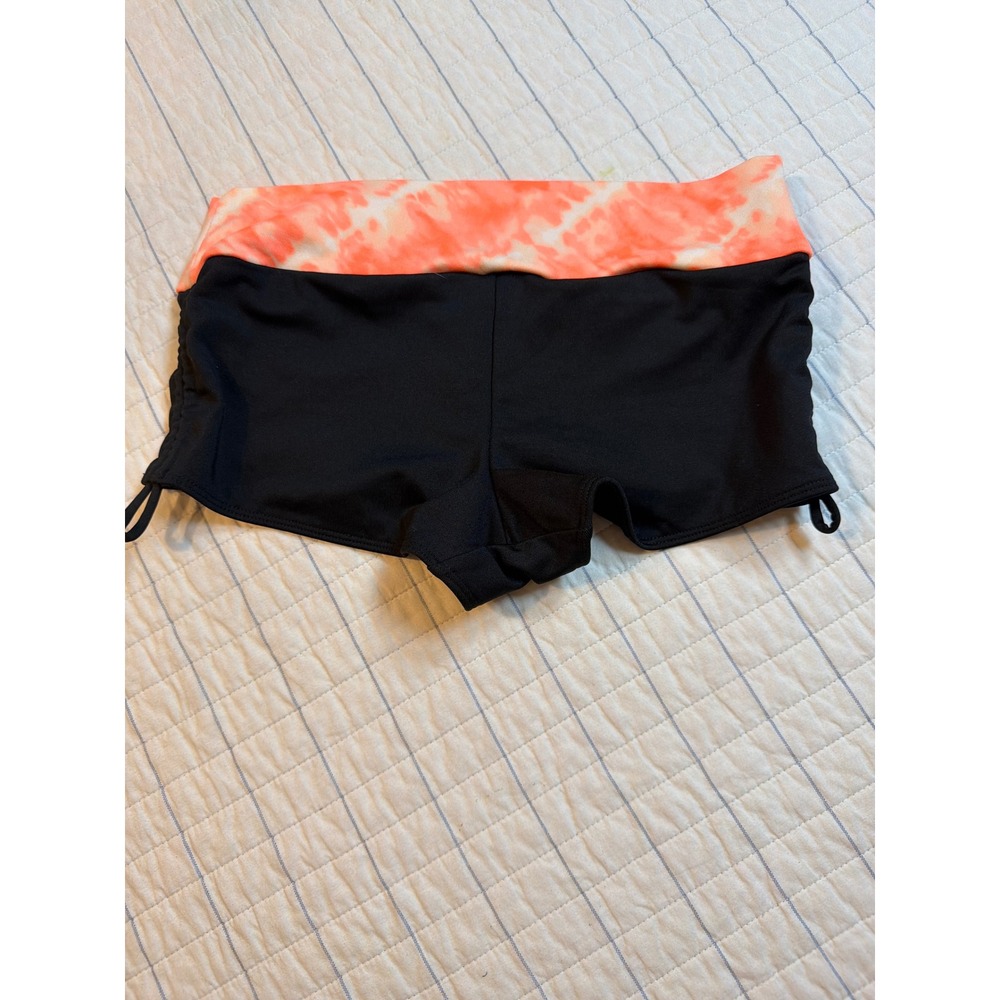 PINK Victoria's Secret Ultimate Yoga Shorts Black Orange Tie Dye Small S - Picture 2 of 7